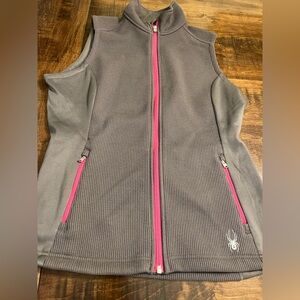 Spyder Gray Vest with Pink Highlights